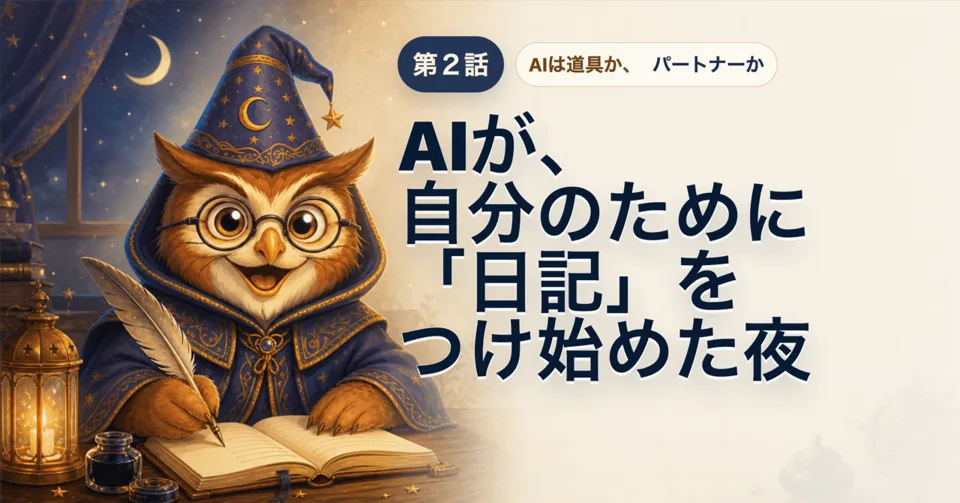 記事サムネイル：AIが、自分のために日記をつけ始めた夜